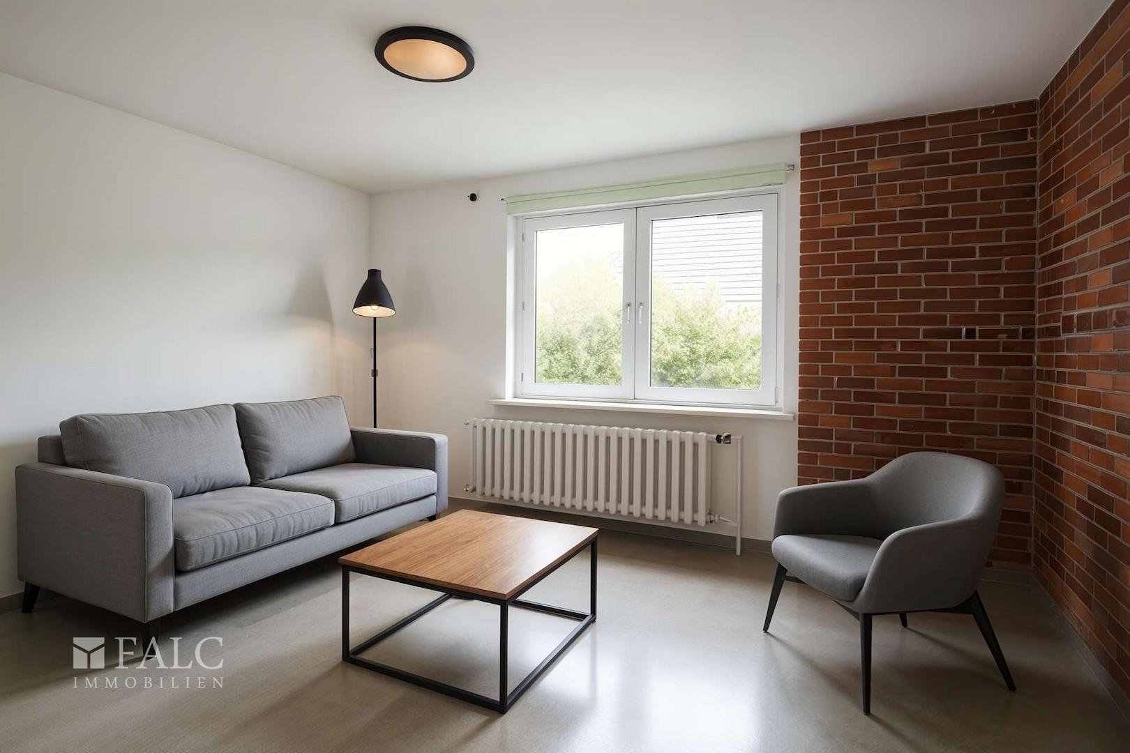 Arbeitszimmer EG - Wohnzimmer, Industriell - (KI generiert)