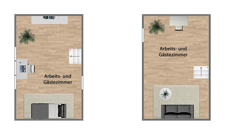 Grundriss Obergeschoss (nicht maßstabsgetreu)
