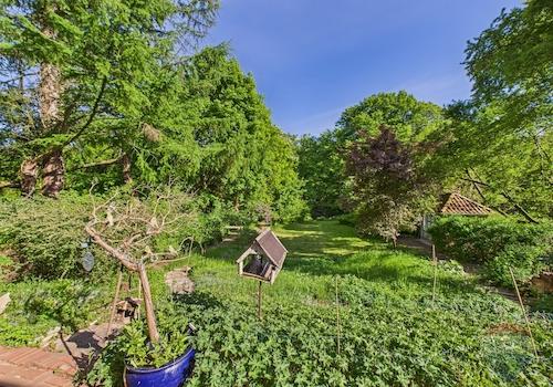 Ausblick von der Terrasse auf den Garten