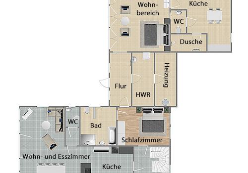 Grundriss Erdgeschoss (nicht maßstabsgetreu)