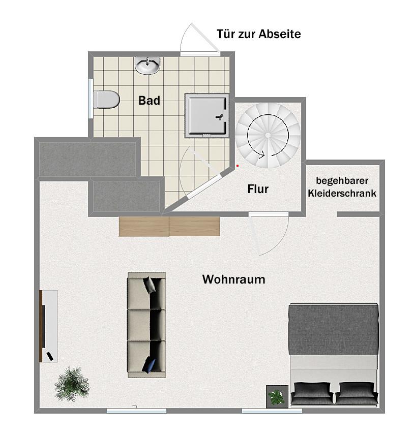 Grundriss Obergeschoss (nicht maßstabsgetreu)