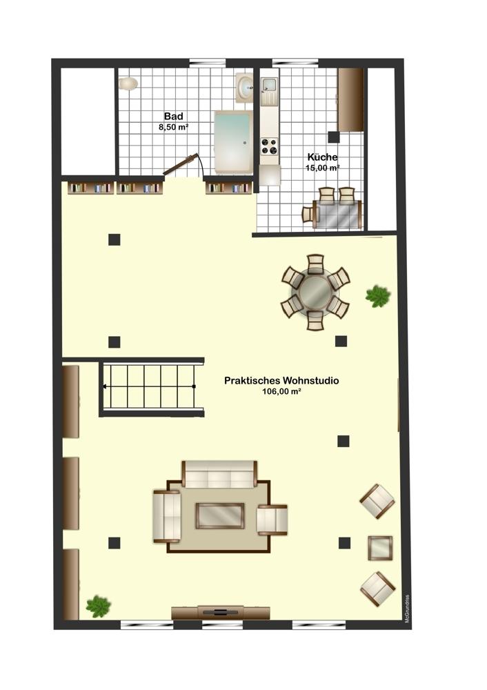 Grundriss Obergeschoss - Studio