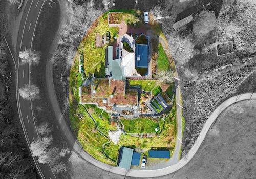 Das Grundstück von oben