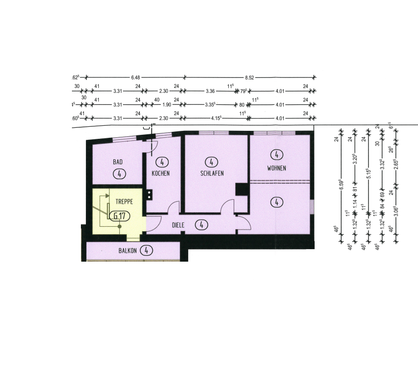 Obergeschoss Grundriss Wohnung Nr.4