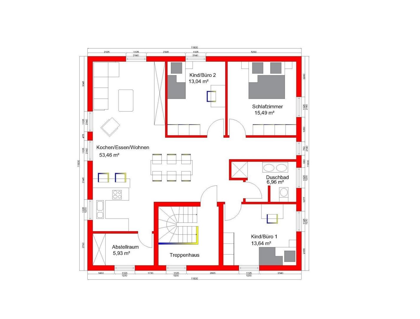 Grundriss Wohnung Obergeschoss