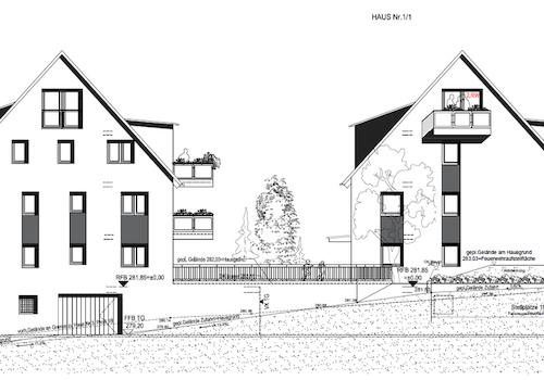 Ansicht Nord-West Haus 1 und 1-1