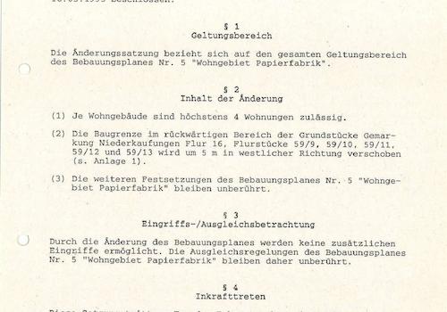 Bebauungsplan Änderungen 27.02.1997