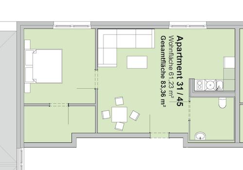 Grundriss 2. OG Whng. Nr. 31 