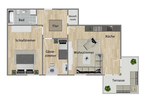 Grundriss (nicht maßstabsgetreu)