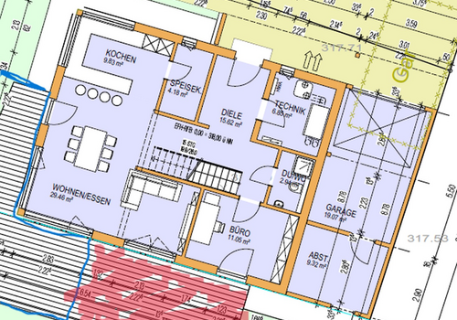 Grundriss EG mit Garage