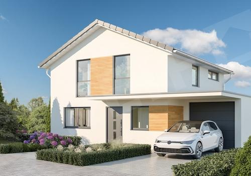 Straßenansicht mit Garage oder Carport