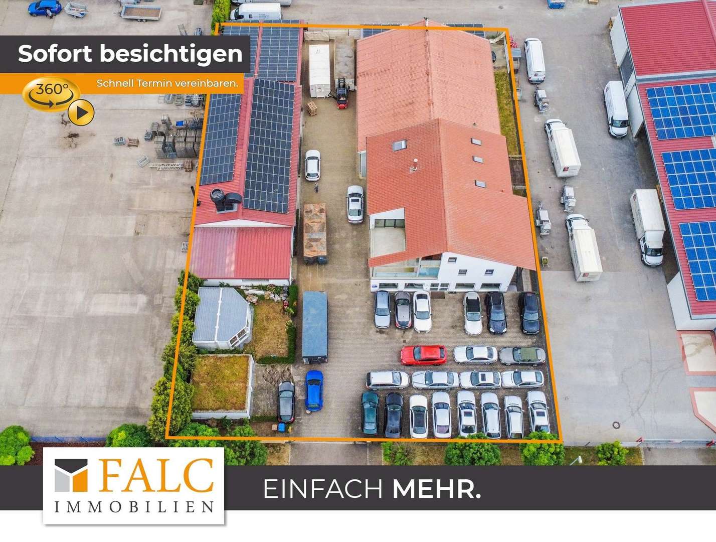 Drohnenansicht mit Markierung