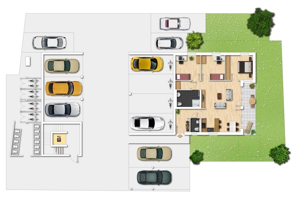 Erdgeschoss unverbindliche Illustration