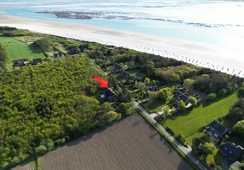 Luftaufnahme mit Markierung