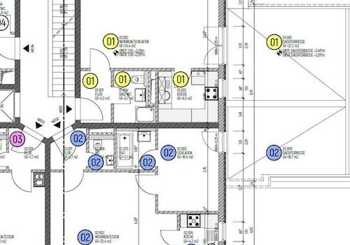 Grundriss WE 01 + 02 