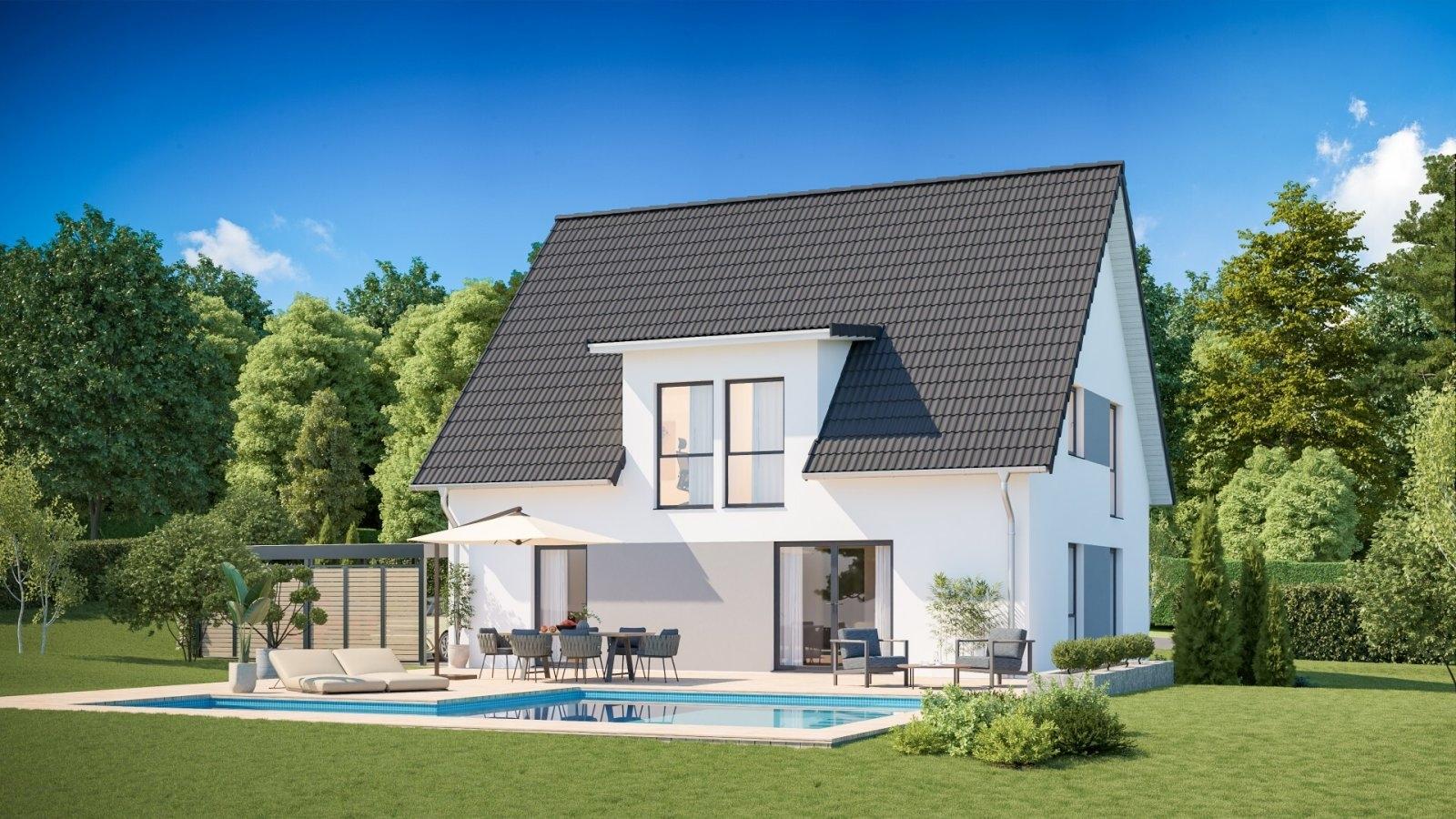 Ansicht Garten mit Pool