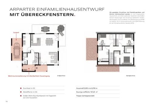 Gestaltungsvorschlag mit Eckfenstern
