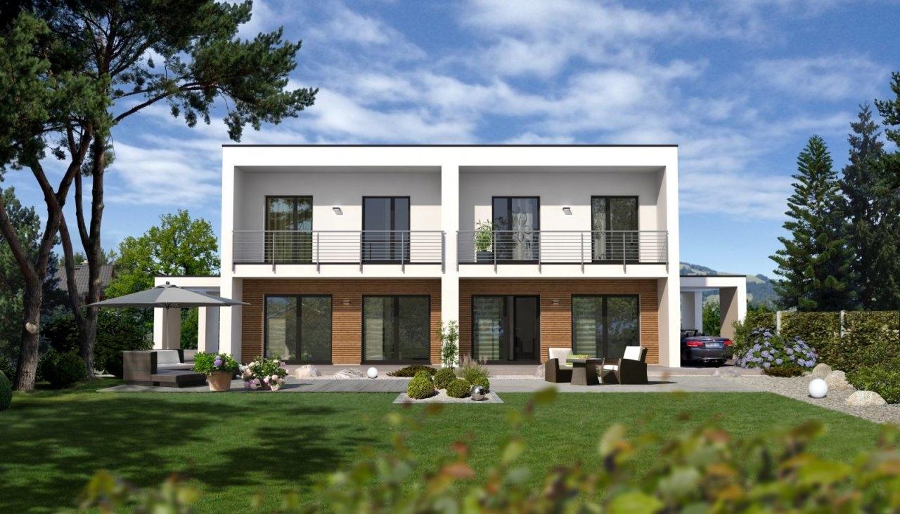 Wohnen im modernen Doppelhaus