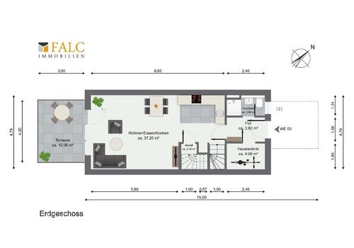 Grundriss Erdgeschoss WE03