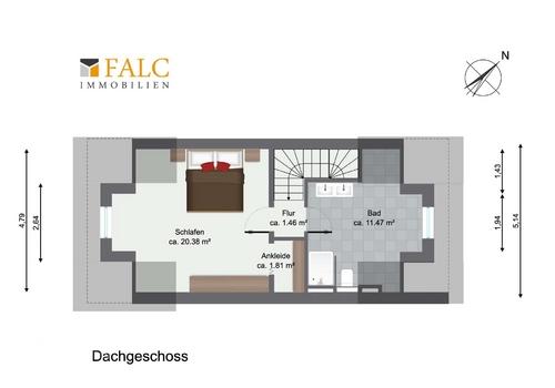 Grundriss Dachgeschoss WE04