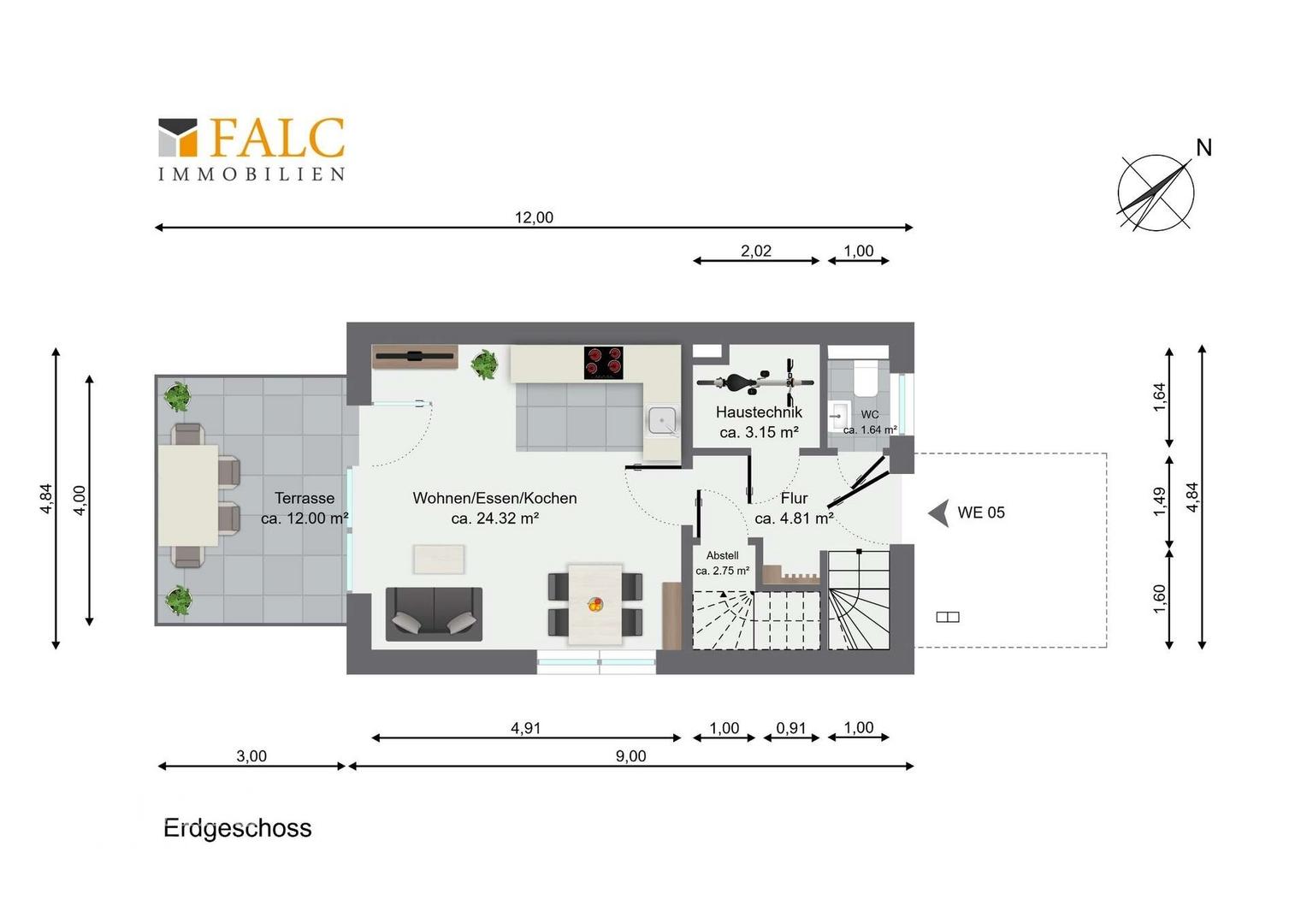 Grundriss Erdgeschoss WE05