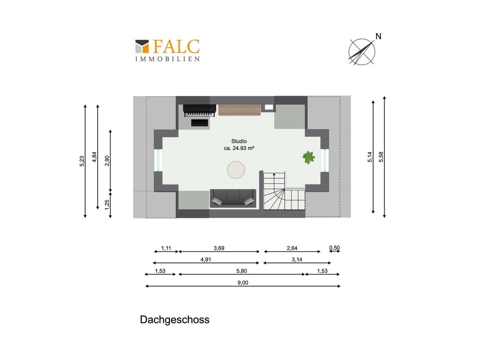 Grundriss Dachgeschoss WE05