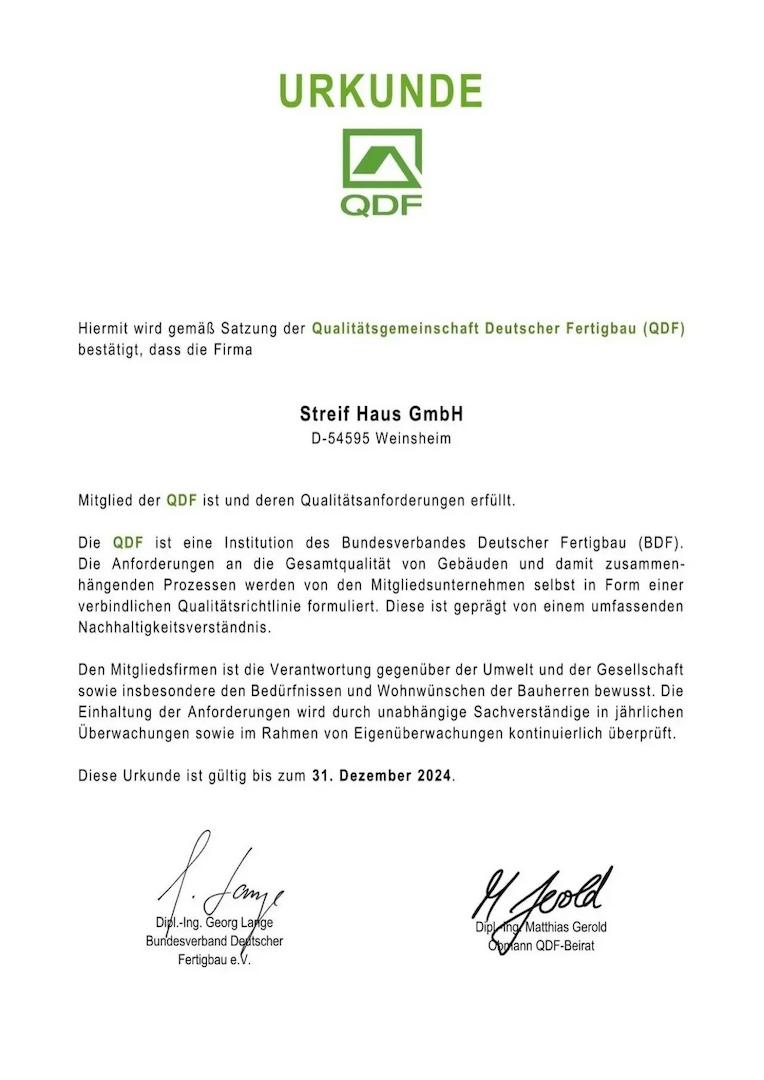 Zertifikate streifhaus für Immoscout 3