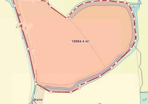 Simulation Teilfläche südl. Bach ca 15.600m²