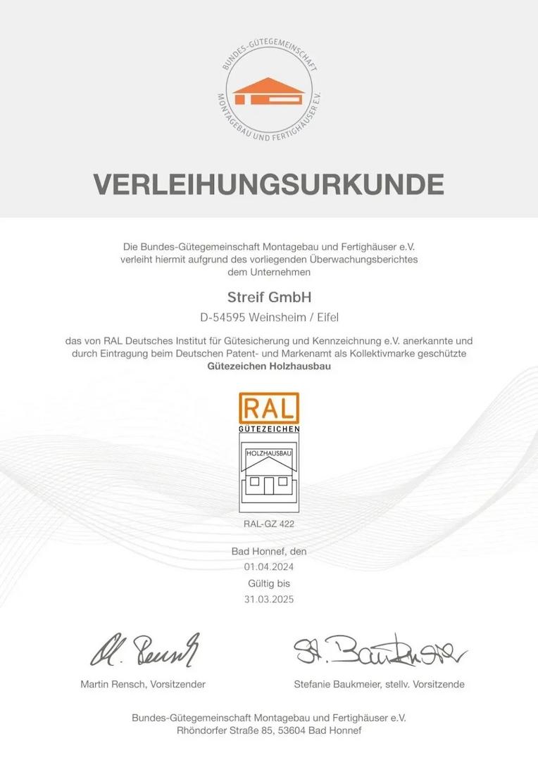 Zertifikate streifhaus für Immoscout 2