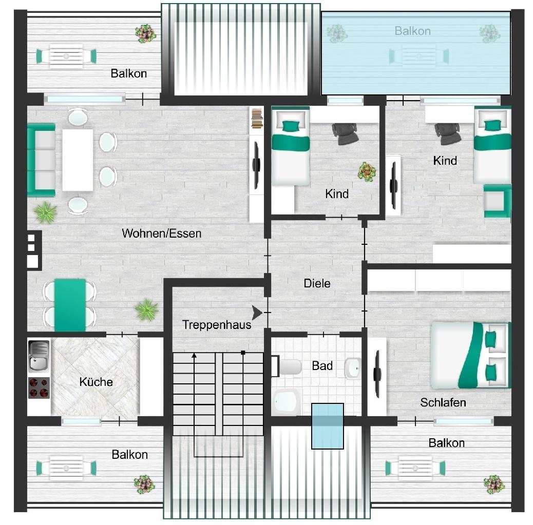 Grundriss- 3D- Visualisierung