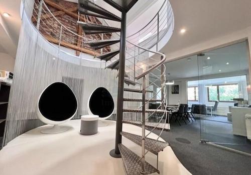 Stahlwendeltreppe ins 3.OG