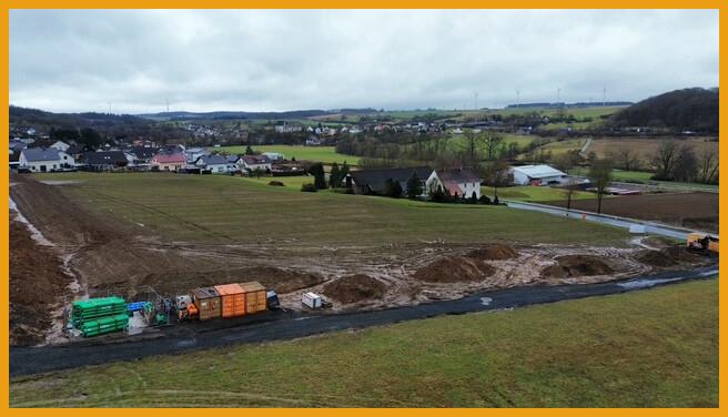 Blick auf das Neubaugebiet