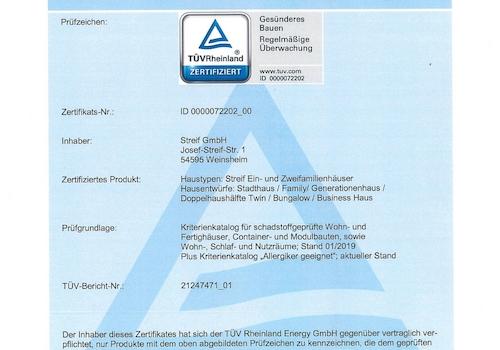 TÜV Zertifikat