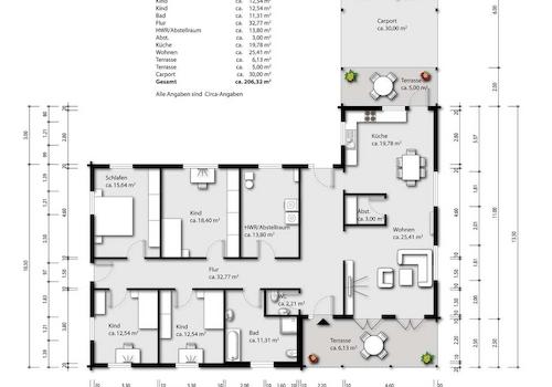 So könnte es möbliert aussehen