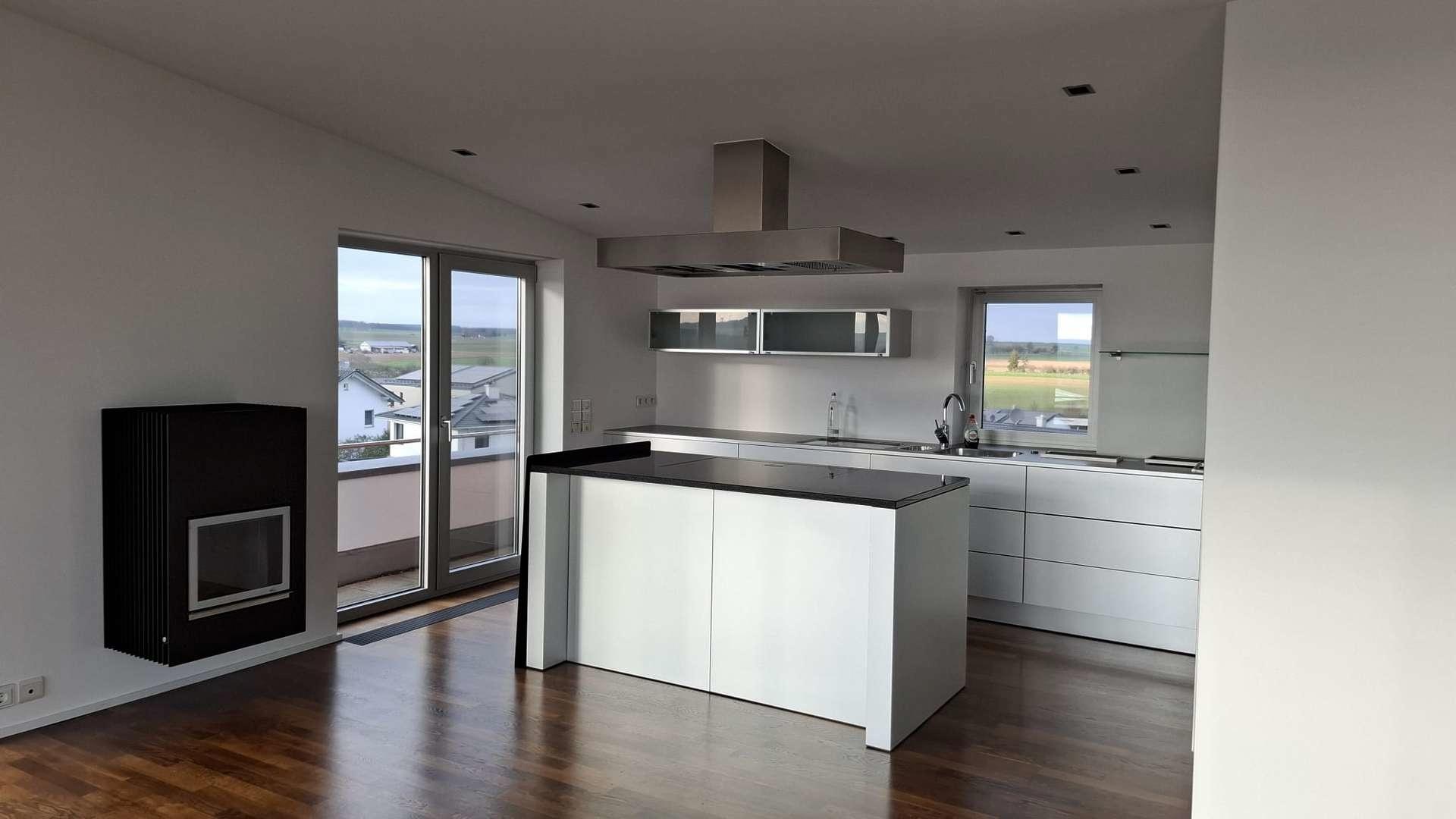 Kochbereich und Kaminofen