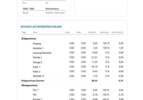 Wohnflächenberechnung 1