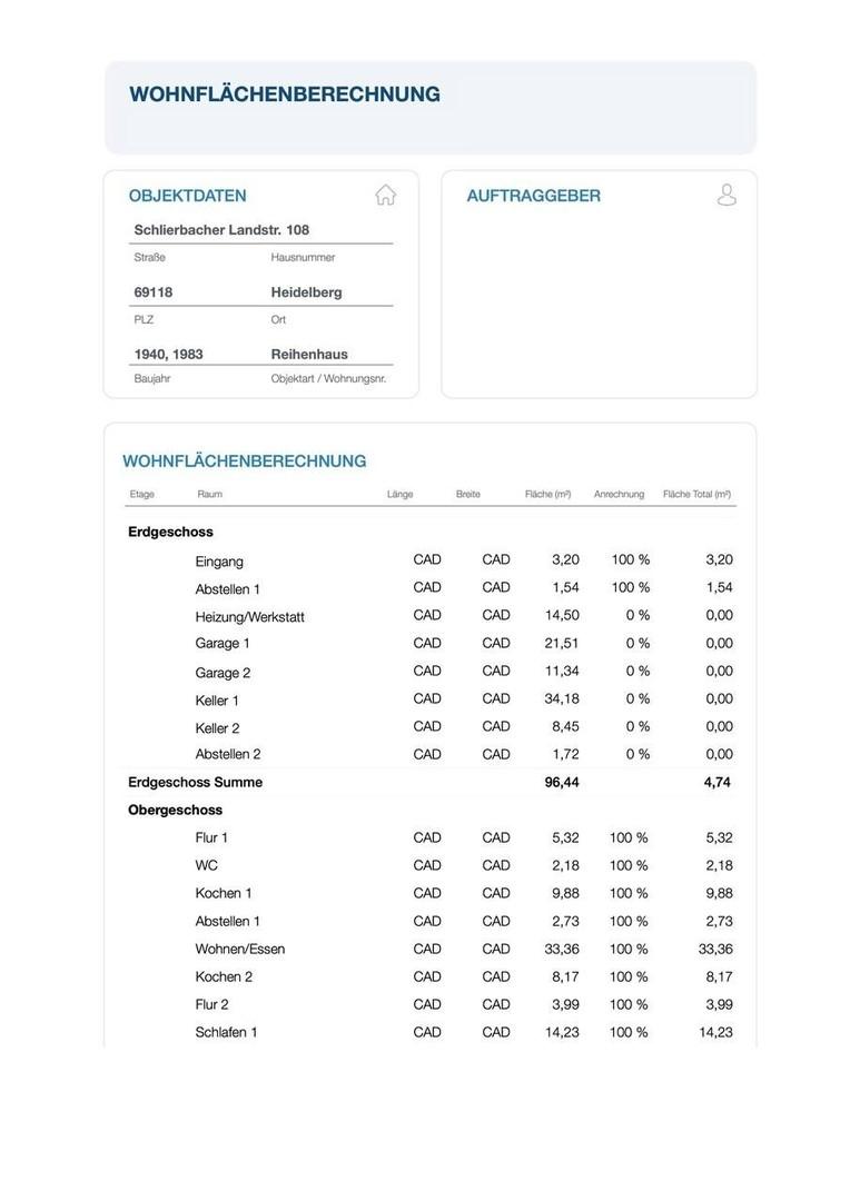 Wohnflächenberechnung 1