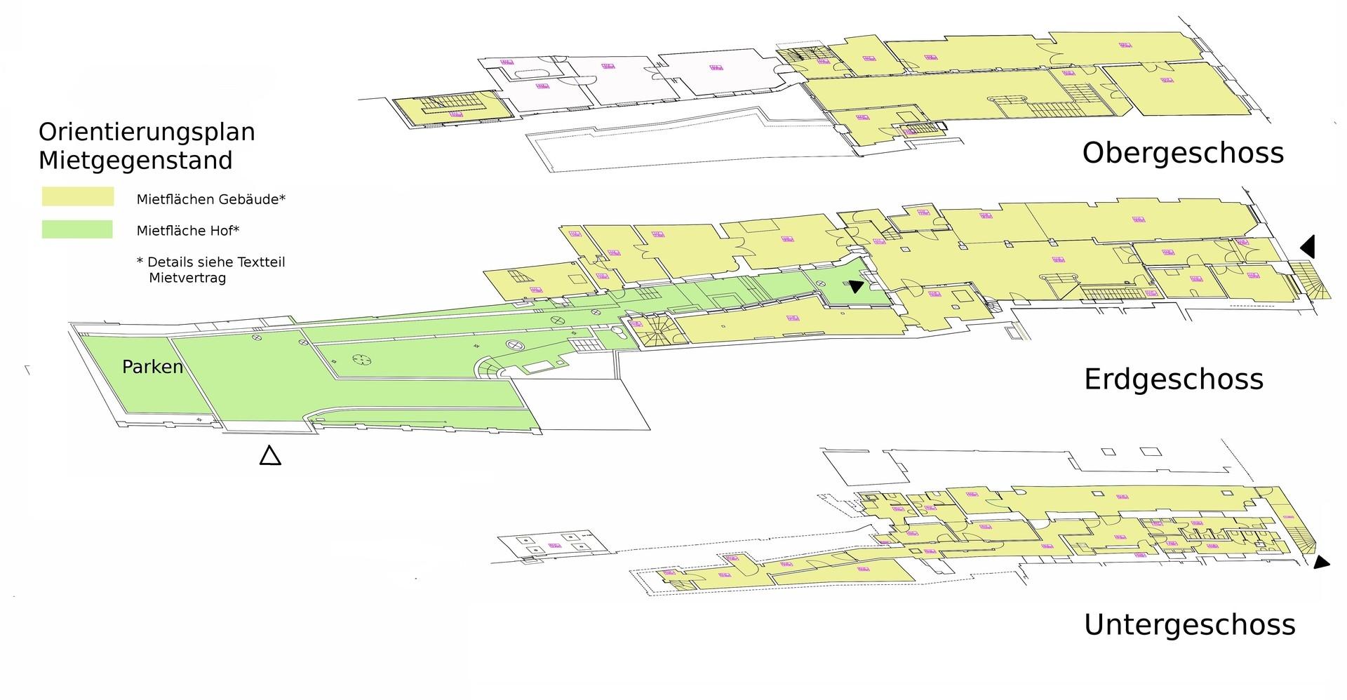 Grundriss aller 3 Etagen