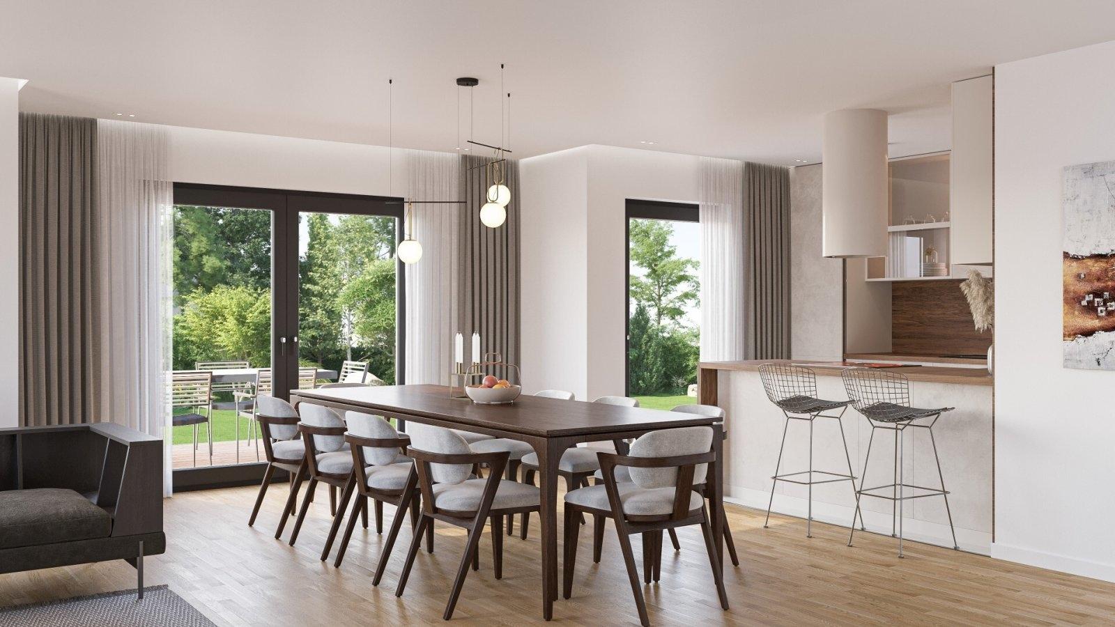 Wohnzimmer mit Küche