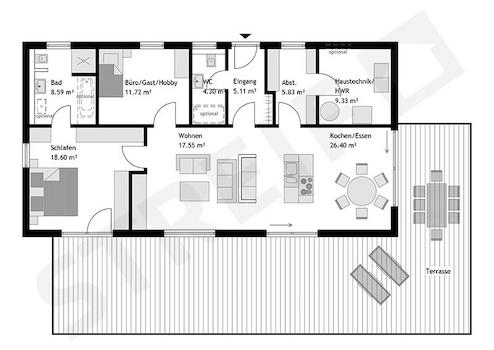 STREIF Haus Bungalow zum Selbstausbau (KFW40 Ready) – Freudenburg, de – Vorschaubild 3