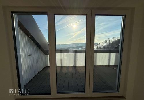 Ausblick auf den Balkon