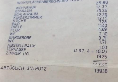 Wohnflächenberechnung - urspr.