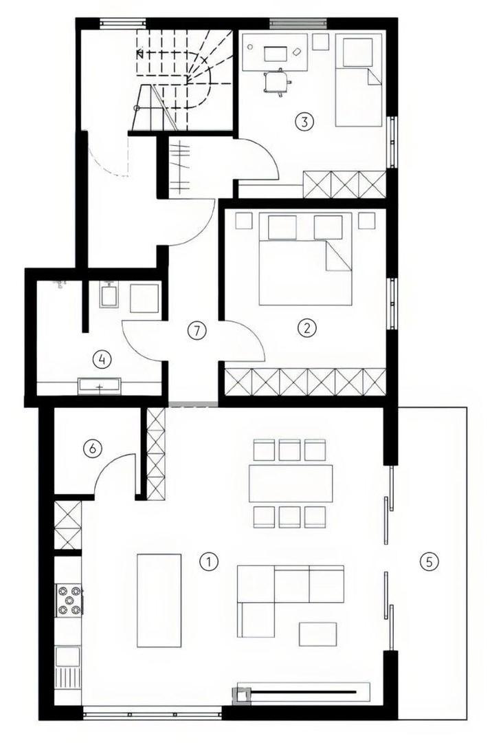 Grundriss Wohnung 1
