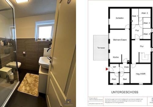 Tageslichtbad & Grundriss UG