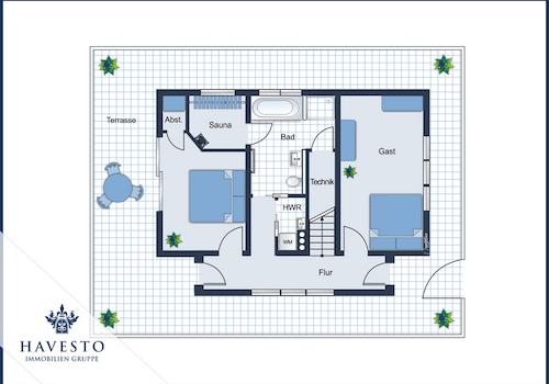 Grundriss EG - größeres Hausboot