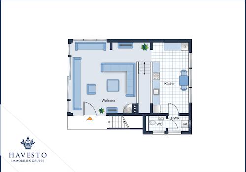 Grundriss OG - größeres Hausboot