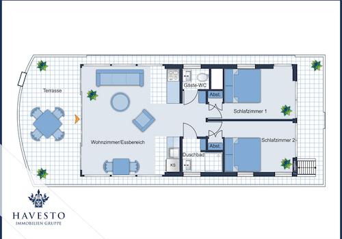 Grundriss EG - kleineres Hausboot
