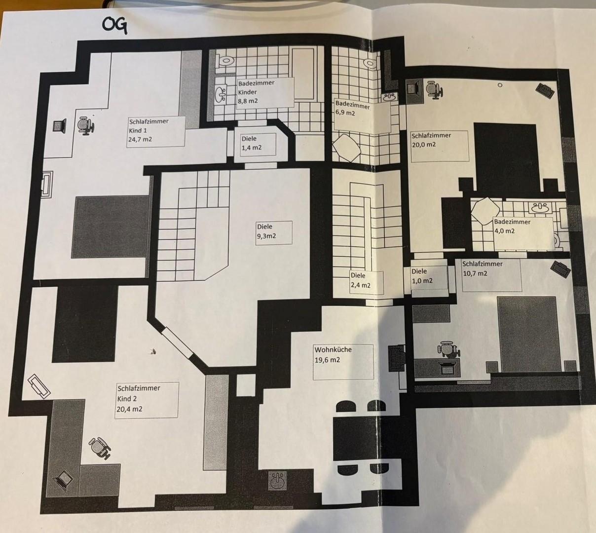 Grundriss 1. OG (Whgn 1 & 2)