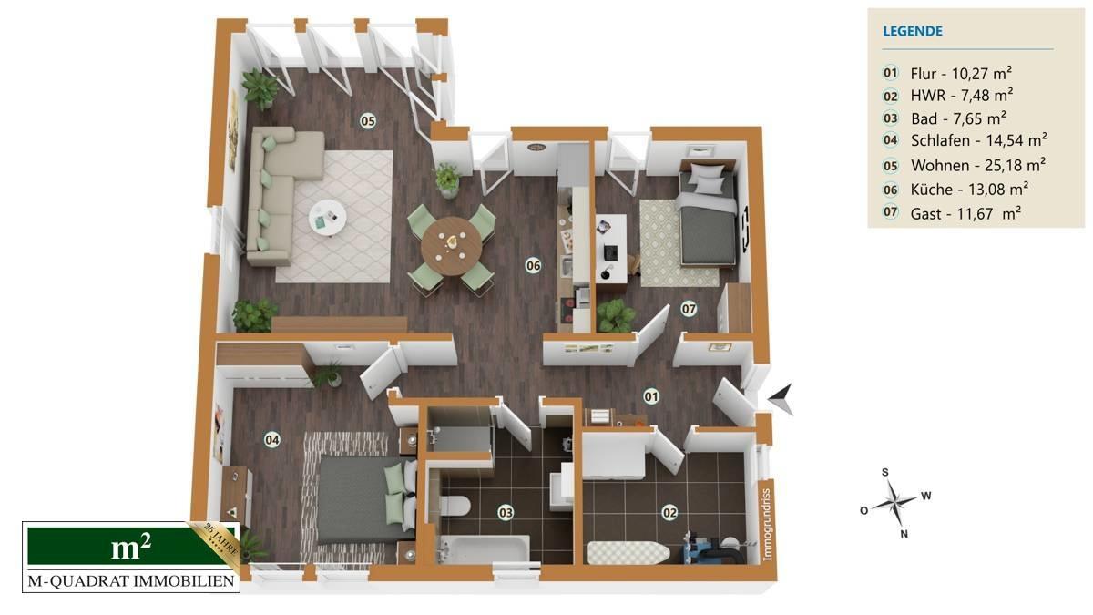 Grundriss EG optimiert mit Angabe Zimmergröße