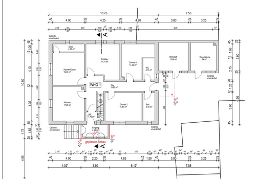 Erdgeschoss mit Nutzfläche
